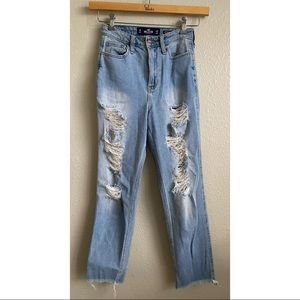 Hollister Distressed Ultra High Rise Mom Jean